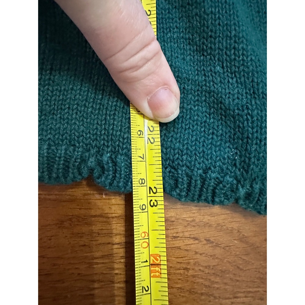 vtg birch bros by eagle eye green embroidered turtleneck sweater large - Picture 7 of 8